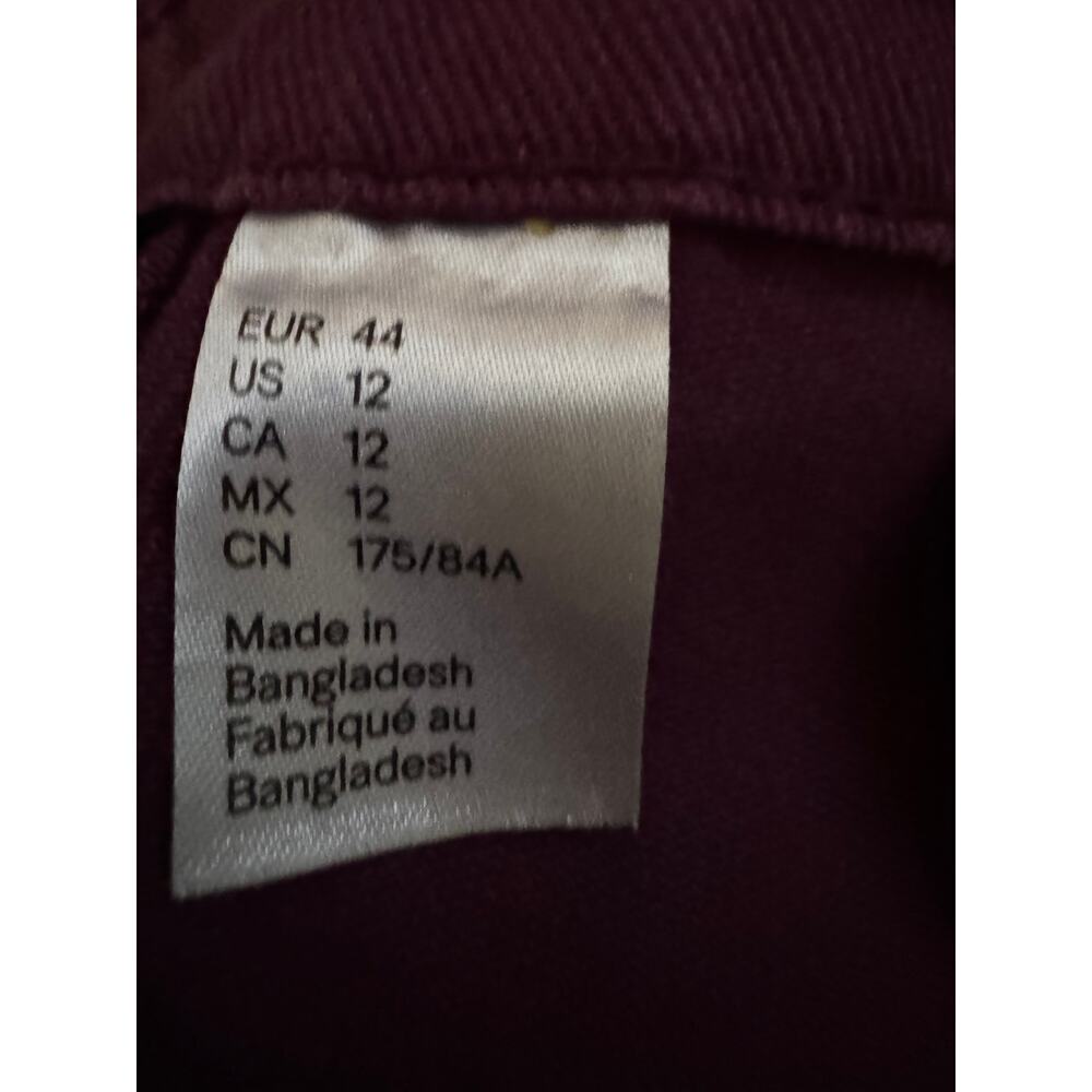 NEW Divided Womens Wide Leg Low Waist Maroon Denim The Easy Soul Pants Size‎ 12 - Picture 11 of 13